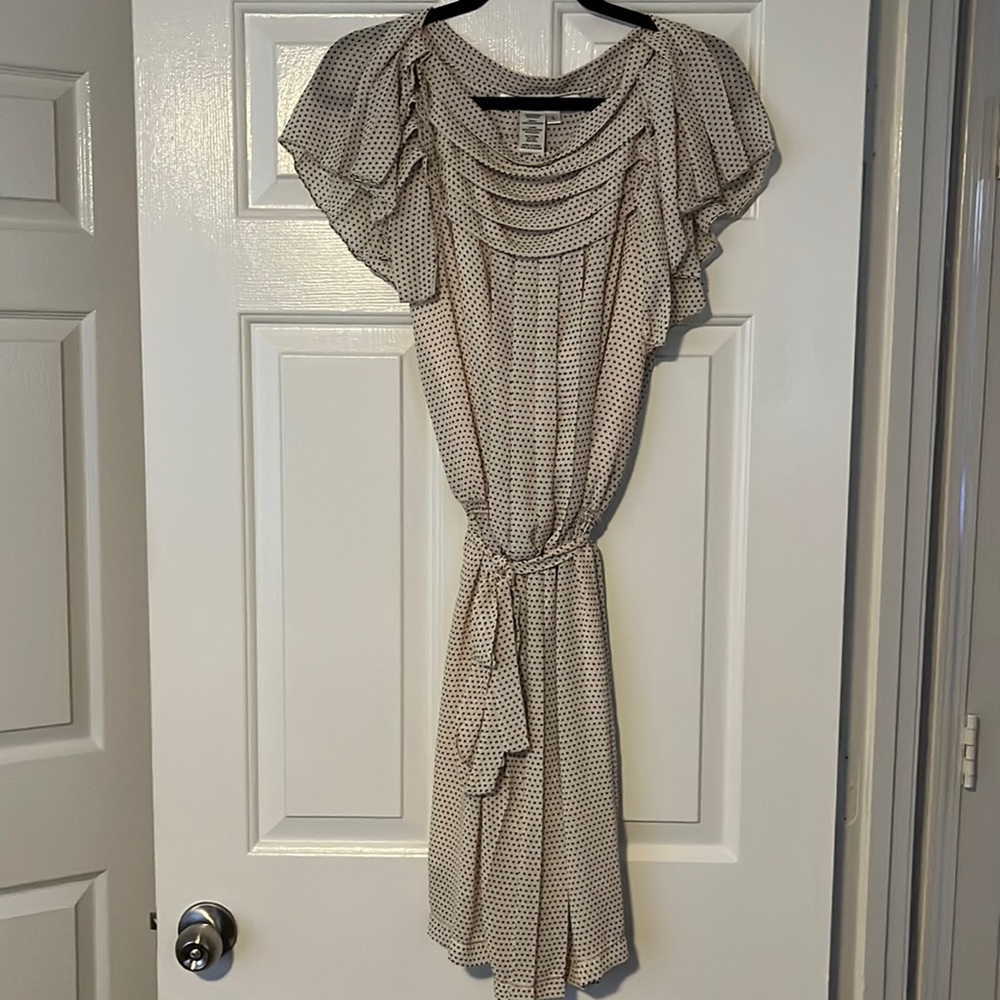 Max Studio Cream Polka Dot Dress